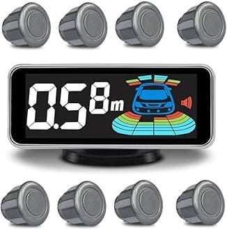 Car Parking Sensors Kit Reverse Radar parktronic System Auto Electronics Vehicle Back Assistant Reverse 8 Sensor (Grey)