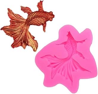 Goldfish Realistic Shaped Koi Carp Fish Silicone Molds for DIY Fondant Candy Making Chocolate Mold Desserts Ice Cube Gum Clay Biscuit Plaster Resin Cupcake Topper Cake Decor Moulds