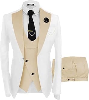 Wangyue Mens Suit 3 Piece Slim Fit Suits for Men Wedding Prom Tuxedo Formal Business