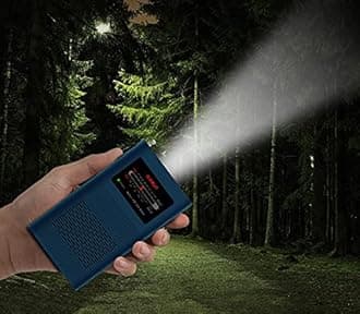 LIJIANI Pocket AM FM Radio Portable Transistor with Emergency Flashlight,Battery Operated Replaceable Battery(Included),Ultra-Long Antenna Best Reception(AM+FM)