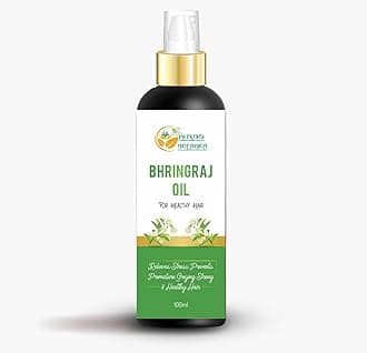 Herbs Botanica Bhringraj Oil for Hair Growth Ayurvedic Herbal Hair Oil with Bhringraj, Amla, Aloe Vera, Sesame & Curry Leaf Reduces Hair Fall, No Silicones or Parabens 6.76 Fl Oz