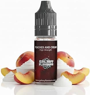 Peaches and Cream Food Flavouring Drops 10ml - Premium Fruit Extract for Professional Baking & Luxury Creamy Beverages - High Strength Food Grade Concentrate by GALAXY FOOD FLAVOURS