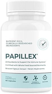 – Food Supplement Tablets by Papillex - All Natural Immune Support - 60 Capsules Bottle (Single Bottle)
