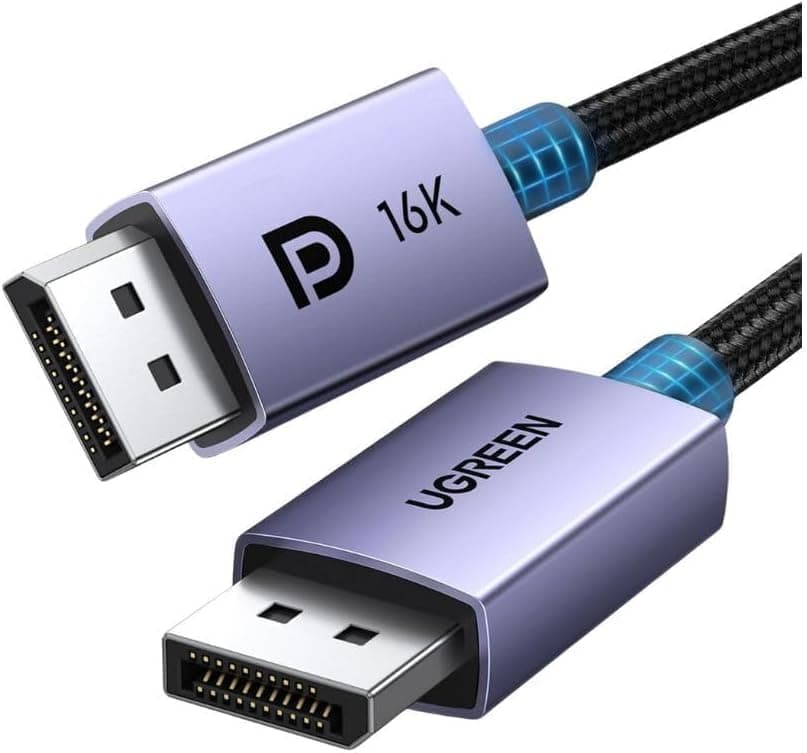 UGREEN 16K 10FT DisplayPort Cable 2.1 DP 2.1 40Gbps Support 8K@240Hz 1080P@540Hz HDR, HDCP, DSC 1.2a, Braided Display Port Cable Cord Compatible FreeSync G-Sync Video Card Monitor