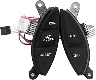 HUSUKU Steering Wheel Mounted Cruise Control Switch Buttons Kit Replacement Fit for 1998-2003 Ford Ranger 2001-2005 Ford Explorer Sport Trac F150 Mercury Mountaineer B3000 F87Z9C888BB (Black)