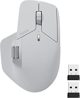 MT760 Wireless Bluetooth Mouse - Bluetooth 5.0/2.4GHz Multi-Mode Connection Multi-Device Computer Mouse, M+ Cross Computer Technology, 11 Programmable Buttons, 90 Days Battery Life, Gray