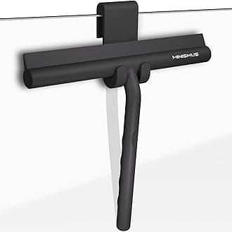 Shower Squeegee with Hook - Silicone Window Wiper - Shower Squeegee for Glass Doors - Glass Squeegee Bathroom Shower - Window Squeege (8.25 Inches, Black)