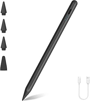 Stylus Pen for Apple iPad 2024-2018, 2X Faster Charge Pencil for iPad 10th/9th-6th Generation/iPad Pro 11"/12.9"/M4, iPad Air 5/4/3/11"-13" M2, iPad Mini 6/5- Tilt Function/Palm Rejection
