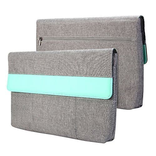 GMYLE Surface Pro 3 / Surface Pro 4 Sleeve, Sleeve Cushion for Microsoft Surface Pro 3 / Surface Pro 4 - Charcoal Grey & Mint Green Soft Sleeve Bag Case Cover