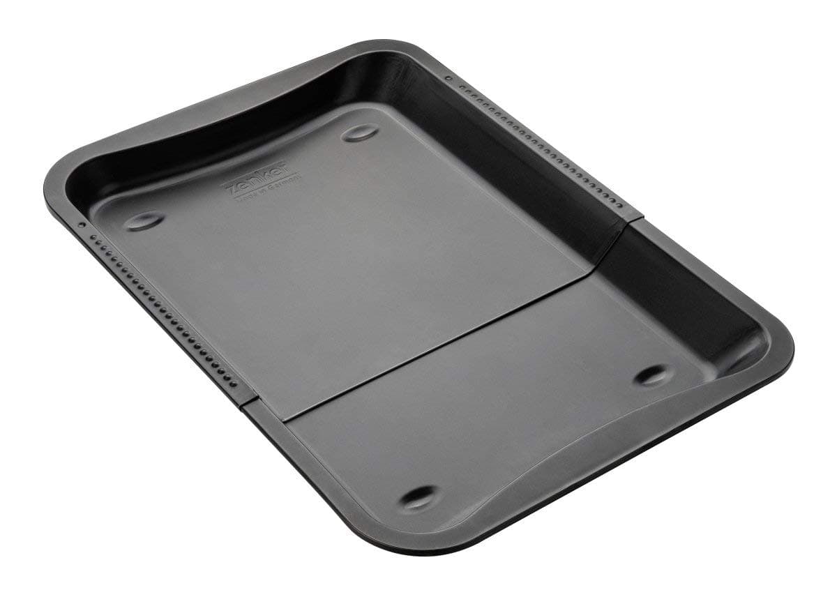 Adjustable Universal Oven Baking Tray, Black/Metallic, 13.58-20.47 x 12.99 x 1.18"