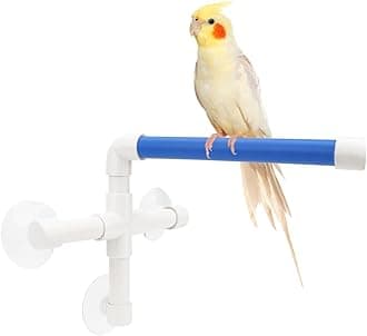 Suction Cup Shower Perch Stand for Bird Parrot Macaw African Greys Budgies Cockatoo Parakeet Cockatiel Conure Lovebirds Bath Perch Toy