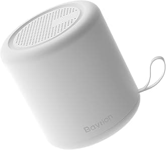 BaytionPortable Bluetooth Speaker, Wireless Stable Bluetooth 5.3 Speakers with HD Sound,TWS Pairing and Hands-free Calling, Waterproof Room Speaker for TV/Car/PC/Outdoor (White,Volume Control)