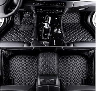 Custom Making Car Floor Mats for 95% Sedan SUV Sports Car Full Coverage Cute Men Women Pads Protection Non-Slip Leather Floor Liners (Black)