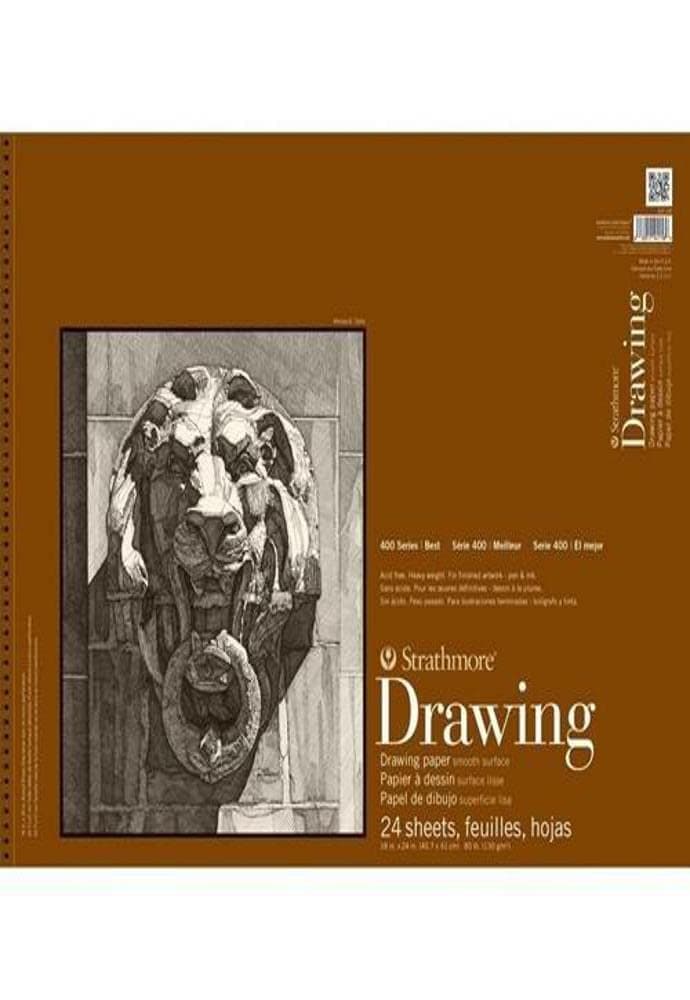(400-108) 400 Series Drawing, Smooth Surface, 18 by 24", 24 Sheets , White