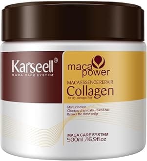 Collagen Hair Mask Maca Power, Deep Repair Hair Treatment Mask for Dry Damaged Hair All Hair Types, 500ml