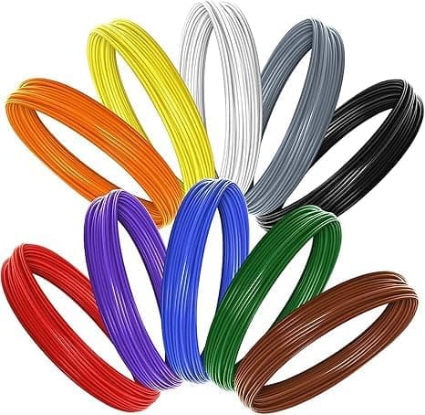 10 in 1 PLA 3D Pen Filament Refil Pack – 1.75 mm, 10×5 m Filament – Premium 3D Pen Refill – ±0.03 mm Tolerance, 180–210 °C – Vibrant Colours & Portable Box.