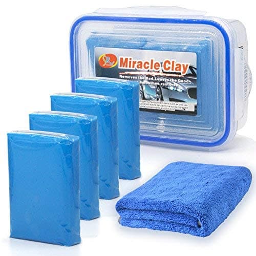Clay Bar Car Detailing - Bars Magic 4 Pack x 100g Auto Wash with Washing and Adsorption Capacity for Car, Glass, Vehicles Much More Cleaning, Towel Included