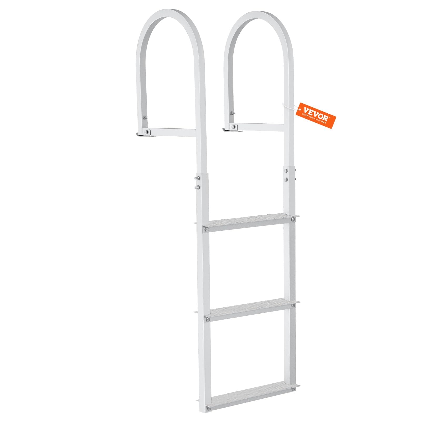 VEVOR Removable Dock Ladder 3/4/5 Steps, 350/500lbs Load Capacity, Aluminum Swim Ladders, Pontoon Boat Ladder with Nonslip Design for Lake, Marine Boarding, Pool