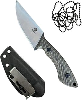 Fixed Blade, 3D Micarta Scales, EDC With Kydex Sheath, Ideal for Skinning, Survival, Camping, Hunting & Outdoors, Tactical Full Tang Knife (B_013)