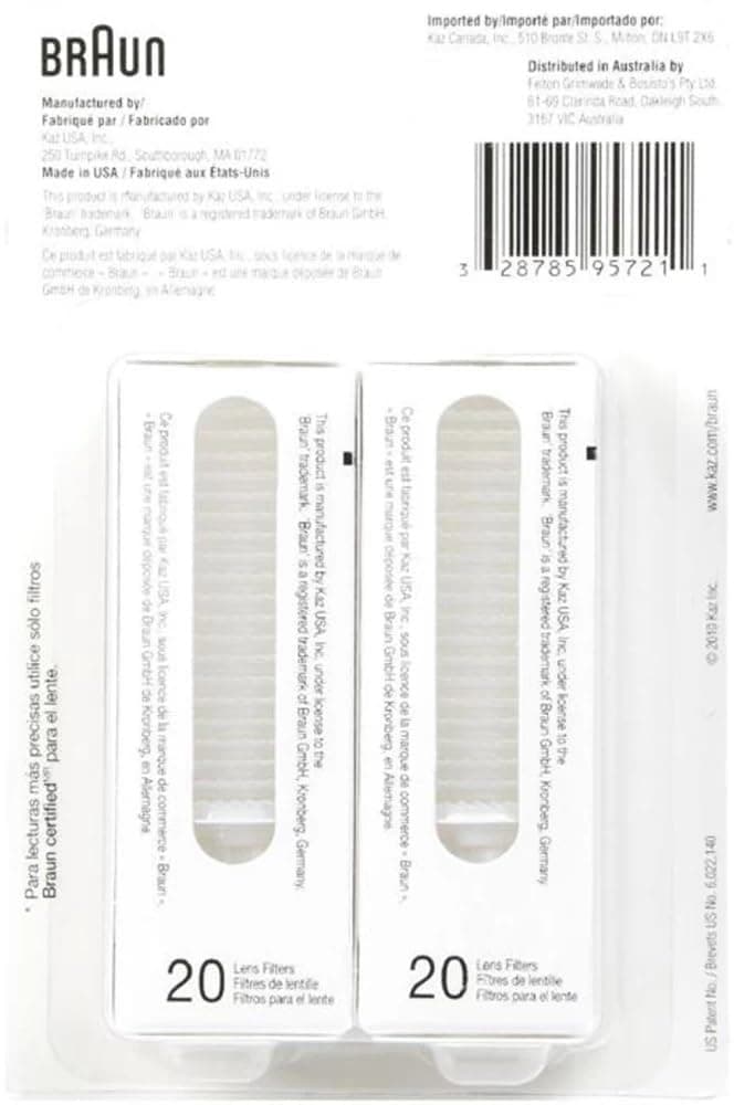 Braun Thermoscan Lens Filter Covers, 20 Pieces