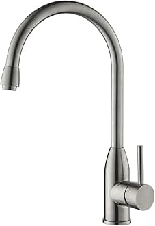 Fashion Home High-Arc Kitchen Faucet – Brushed Nickel Stainless Steel, Single-Handle Modern Sink Faucet with 60CM Hose.