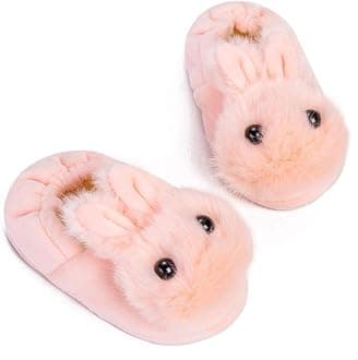 Baby Girls Cute Cartoon Warm House Slippers with Non-Slip Rubber Sole