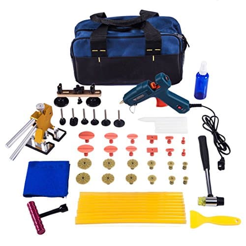 Zafit® 55pcs Auto Paintless Dent Removal Kits PDR Tools Dent Repair Tools Rubber Hammer Golden Dent Lifter Glue Gun Glue Sticks
