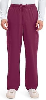Cherokee Scrub Pants for Men Cargo Nursing Bottom with Zip Fly, 7 Pockets, Elastic Waist & 2-Way Stretch Fabric – 4243