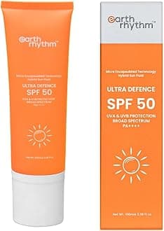 Earth Rhythm Ultra Defence Sunscreen Spf 50 |For Daily Use Pa++++,Non Sticky/Non Greasy, Leaves No White Cast | Men & Women - 100 Ml For Normal Skin, 1 Count