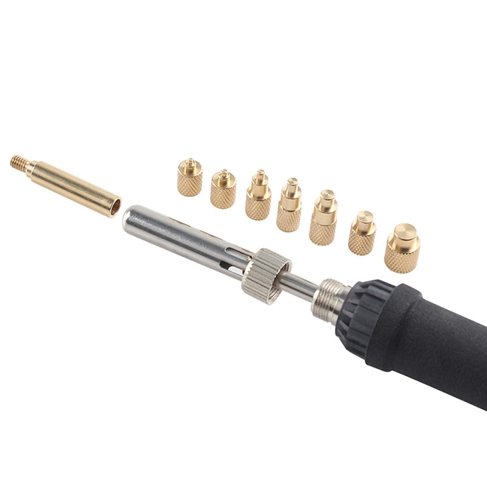 TS100 TS101 Soldering Iron Tips, Brass Heat Set Insert M2 M2.5 M3 M4 M5 M6 M7 M8 Threaded Inserts, Hand Tightened Knurling Joints, Embedding, Excellent Heat Conduction