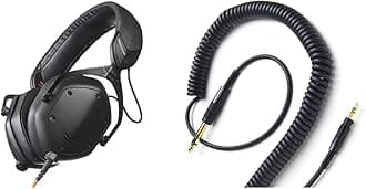 Crossfade M-100 Master Over-Ear Headphone - Matte Black & V-Moda Coilpro Extended Cable (Black)