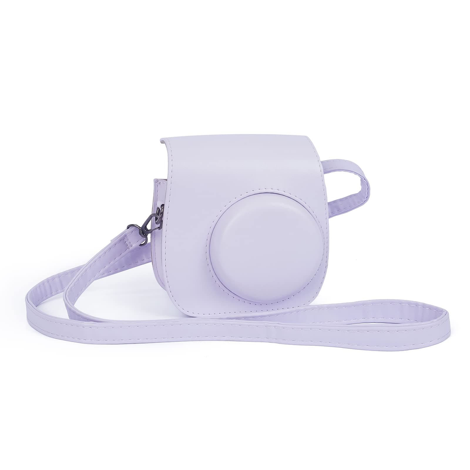 Instant Mini 12 Protective Case for Fujifilm Instax Mini 12/11 Camera,Premium Leather Camera Bag Cover with Pocket and Removable&Adjustable Strap (Lilac Purple)