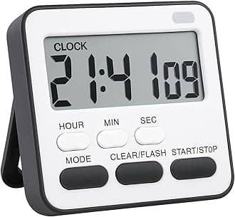 AERYS Digital Kitchen Timer & Stopwatch, Large Digit Countdown, Loud Alarm Clock with Back Magnetic Retractable Stand for Cooking,Baking, Study Table, Office, Gym, Athlete and Student Accessories