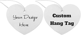 100 pcs Custom Hang Tags,Personalized Your Logo and Text Price Tags Jewelry Hang Tags Labels (2.3×2.3 inch-Heart Shaped)