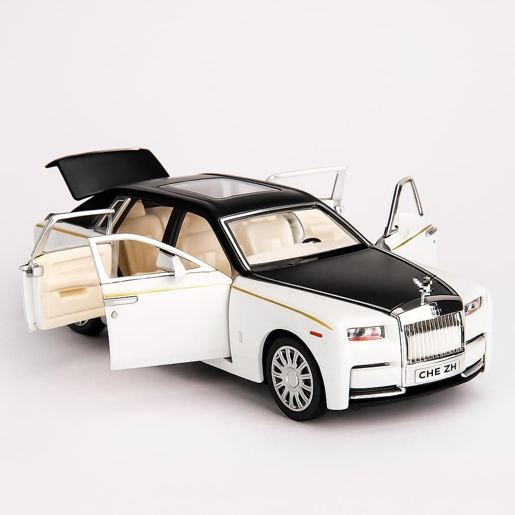 Die Cast 1:32 Scale Rolls Royce Metal Phantom with 6 Openable Doors, Light & Music for Toddler Zinc Alloy Pull Back Vehicles Diecast Model CarćMulti Colorć