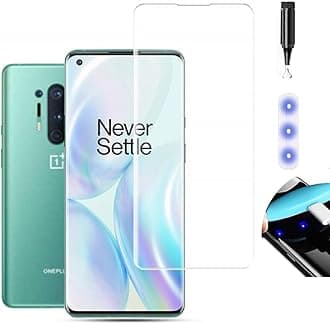 NISHTECH Advanced HD+ Curved UV Tempered Glass Screen Protector Designed for OnePlus 8 Pro 5G || Full Screen Protector with Easy Installation Kit (Anti-Scratch)
