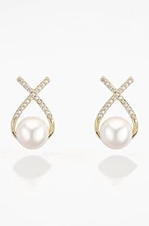 Vembley Stylish Korean Zircon Studded Earrings For Women And Girls 2Pcs/Set