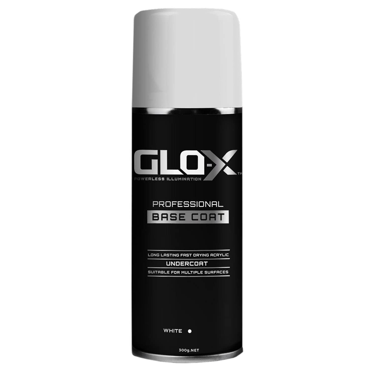 GLO-X Base Coat White For Ultimate Glow Power Glow Green or Aqua Spray Paint - White Acrylic Undercoat