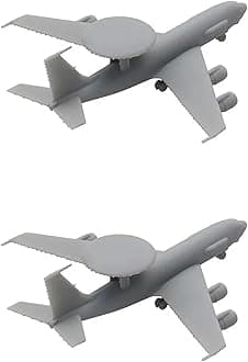 2PCS E-3 DIY Model 1/2000 1/700 1/400 1/350 Scale Early Warning Aircraft Model Uncolored Air-Early Alarm Plane with Landing Gear Military Model(1/700(66mm))