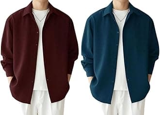 Leriya Fashion Men's Formal Button Down Shirt – Slim Fit Office Wear Shirt's for Men | Textured Long Sleeve Cotton Blend | Business & Meeting Ready (Available in Plus Size and Combo Pack of 2)