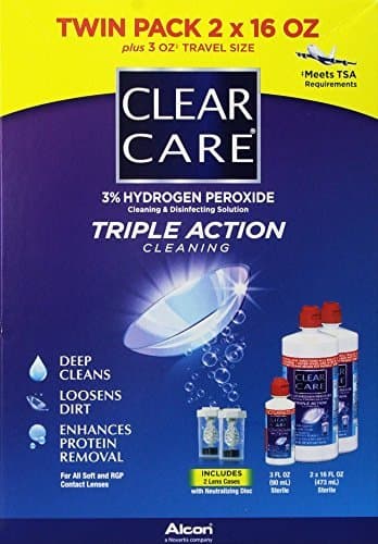 Clear Care Cleaning & Disinfecting Solution (2 X 16fl Oz Packs) by Ciba Vision
