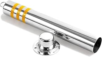 Parking Post Bollards Stainless Steel Parking Barrier With Reflective Strips，Bollard Post, Safety Bollard, Construction Safety Bollard (Color : Silver, Size : 650x76mm/25.5x3in)