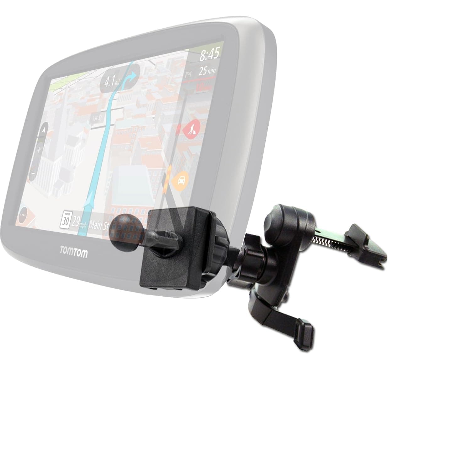 ChargerCity Simple-Lock Air Vent Holder Universal 16mm Ball Mount for Tomtom VIA GO Start Comfort Supreme 4.3" 5" 6" Screen GPS Sat Nav
