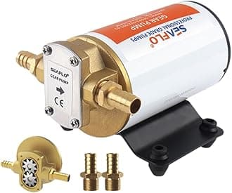 SEAFLO 24v Self Priming Impeller Gear Pump 3.2 GPM/ 18.0 LPM for Diesel Lubricants Machinery Fuel Scavenge Oil Transfer