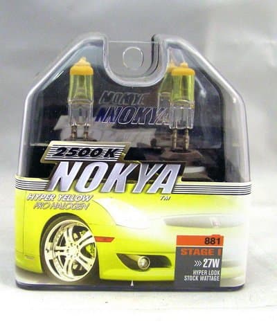Nokya 881 Arctic Hyper Yellow Stage 1 2500K Halogen Headlight / Fog Light Bulb