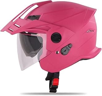 Steelbird Sbh-23 Gt Plus Open Face Isi Certified Motorcycling Helmet With Inner Sun Shield (Large 600 Mm, Dashing Pink)