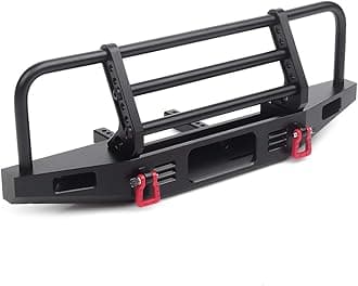 Adjustable Metal Front Bumper for 1/10 RC Crawler Traxxas TRX4 Defender Axial SCX10 SCX10 II 90046 90047 (Black)