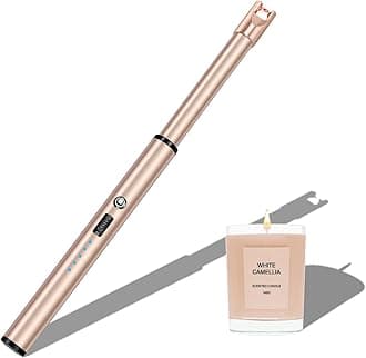 Navpeak Electric Candle Lighter Windproof USB Rechargeable Flameless Long Neck Lighter for Candles Gas Stove Fireplace BBQ Kitchen Grills (Rose Gold)