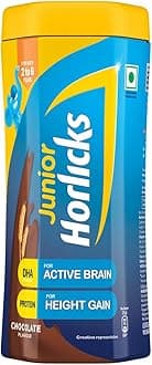 Junior Horlicks, Health & Nutrition Drink for Toddlers & Young Kids, For Brain Development, Weight Gain and Immunity, Chocolate Flavour, Jar, 500 g