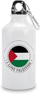 I Love Palestine Water Bottles Palestine Flag Insulated Stainless Steel Water Bottles 14 OZ Portable Leakproof Cycling Water Bottle for Traveling Hiking Gym